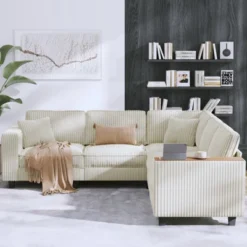 Christopher Knight Home Walter Modern 97''Corduroy L Shaped Sectional Sofa With Armrest Storage -Christopher Knight Home GUEST fbf2df09 55bb 4a3e 8997 5e26ccea0092