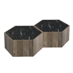 Christopher Knight Home Nirae Rustic Hexagonal Coffee Table With Drawers -Christopher Knight Home GUEST fdf08880 9c43 4a98 8e55 d1fedddbf469