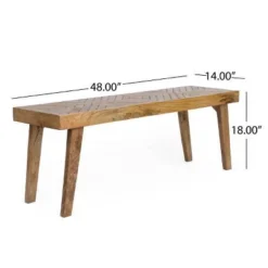 Fircrest Handcrafted Boho Mango Wood Bench Natural - Christopher Knight Home -Christopher Knight Home GUEST fe503c11 da43 441d 9643 7f82ab1eb158
