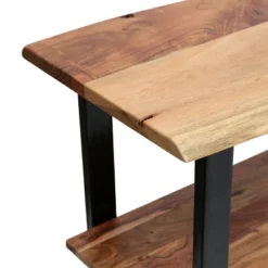 Rooker Handcrafted Modern Industrial Acacia Wood Media Console Table Natural/Black - Christopher Knight Home -Christopher Knight Home GUEST fe5544b3 95a8 46b9 b830 2b7b5c36800e